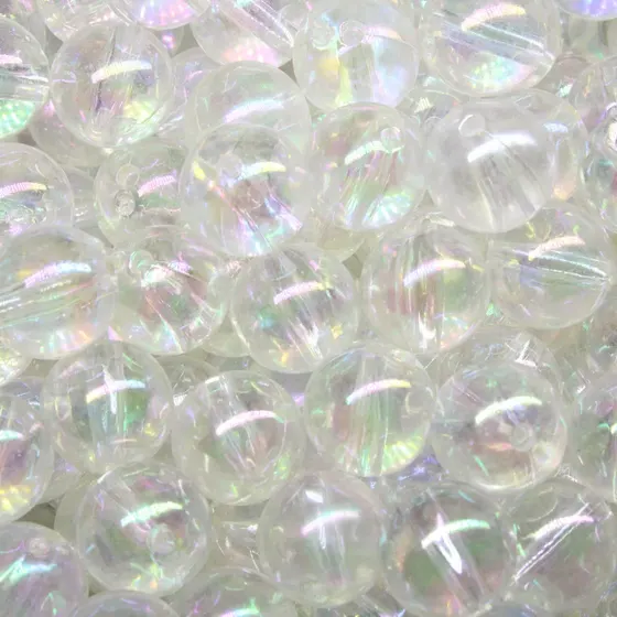 Bola Translucida Irisada Passante 12Mm Em Plastico Com 500Gr