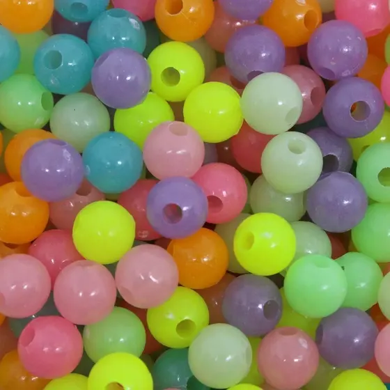 Bola Fluorecente Passante 08Mm Em Plastico Com 250Gr