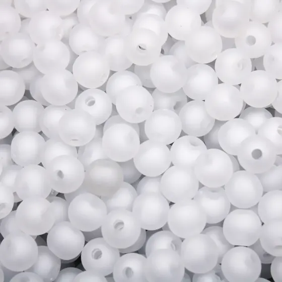 Bola Fosca Com Miolo Escuro Passante 08Mm Em Acrilico