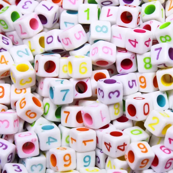 Entremeio Quadrado Numero Infantil 6X6Mm Em Plastico