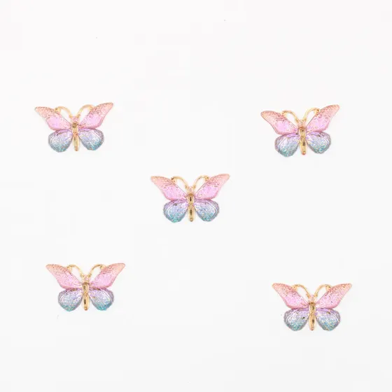 Aplique Borboleta Translucida 25X38Mm Em Resina Com 20 Pecas