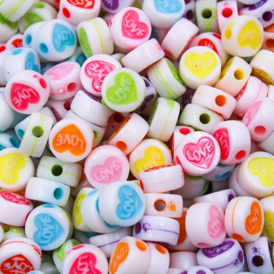 Entremeio Redondo Com Coracao Love 05X10Mm Em Plastico