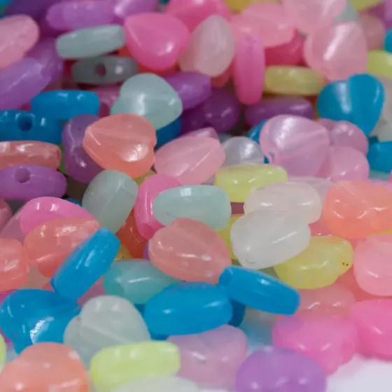 Entremeio Coracao Fluorescente 05X11Mm Em Plastico