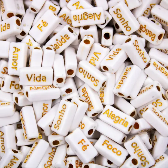 Entremeio Retangular Palavras Em Portugues 8X15Mm Em Plastico