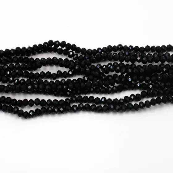 Fio De Cristal Leitoso 04Mm Em Vidro Com 10 Fios - Preto