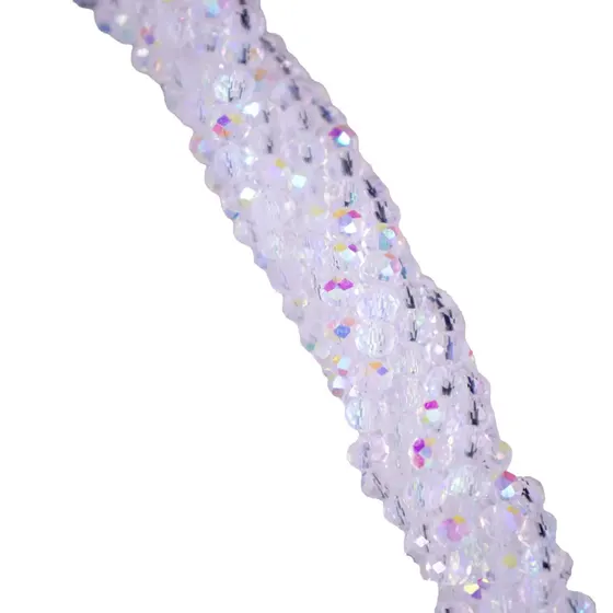 Fio De Cristal Transparente Irisado 04Mm Em Vidro Com 10 Fios