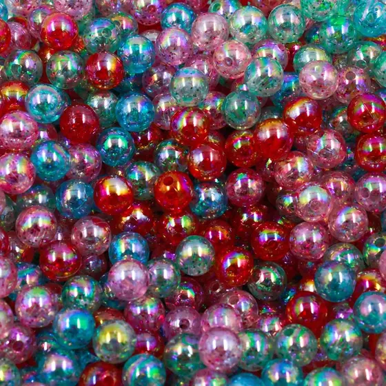 Bola Translucida Com Glitter 08Mm Em Plastico