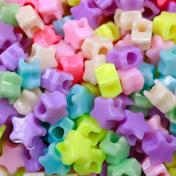 Entremeio Estrela Infantil 10Mm Furo Grande Em Plastico