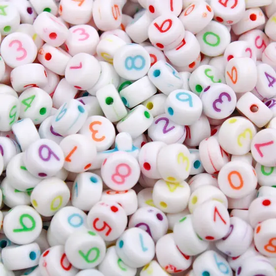 Entremeio Redondo Com Numeros 4X7Mm Em Acrilico