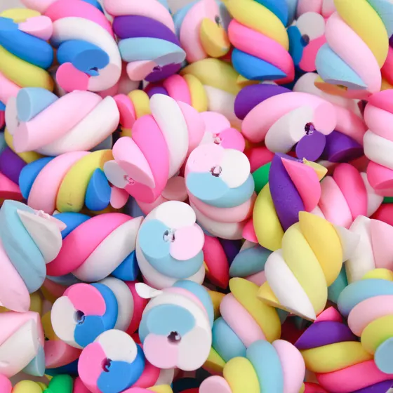 Entremeio Fimo Marshmallow 10X18Mm Em Pvc Com 100 Pecas - Colorido
