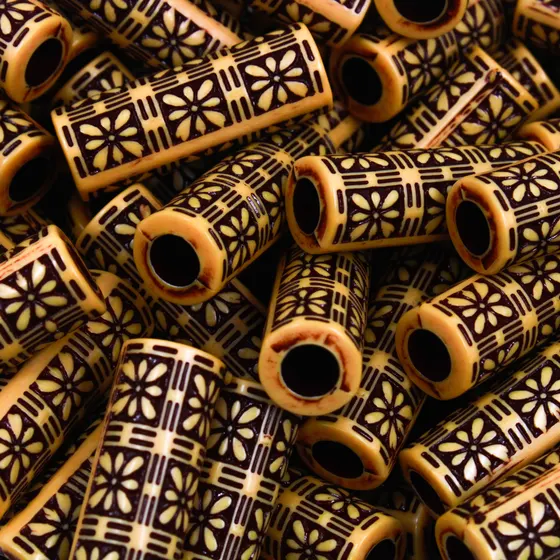 Entremeio Estilo Madeira Tribal 30X11Mm Em Plastico