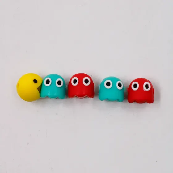 Entremeio Pac-Man E Fantasmas 20Mm Em Pvc Com 30 Pecas - Colorido