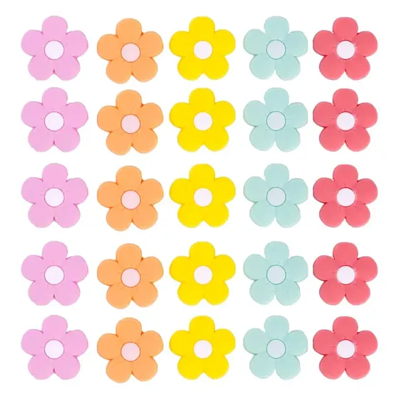 Entremeio Flor 26Mm Em Pvc Com 30 Pecas