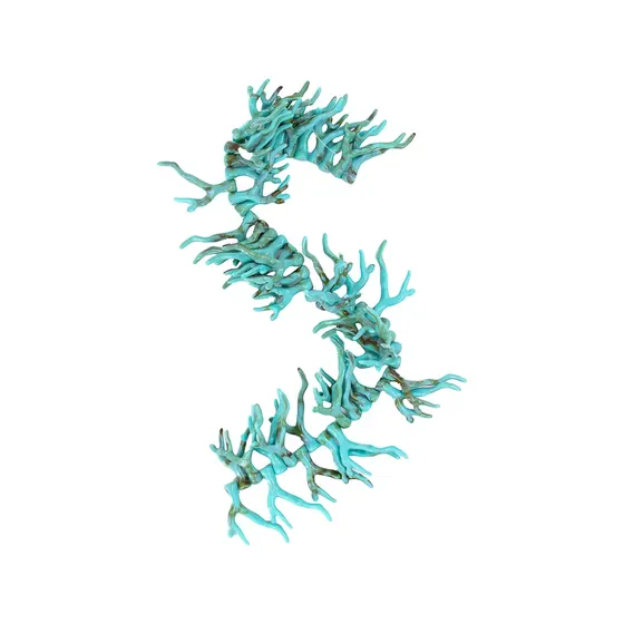 Pingente Coral 33X48Mm Em Acrilico Com 50 Pecas
