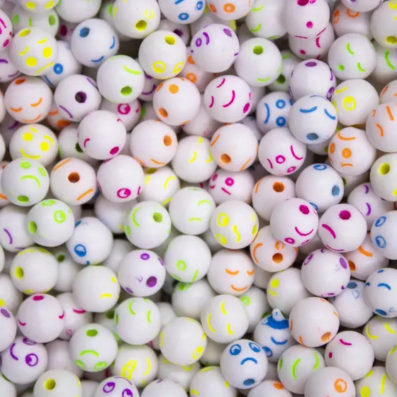 Entremeio Redondo Emoji Expressoes 08Mm Em Plastico
