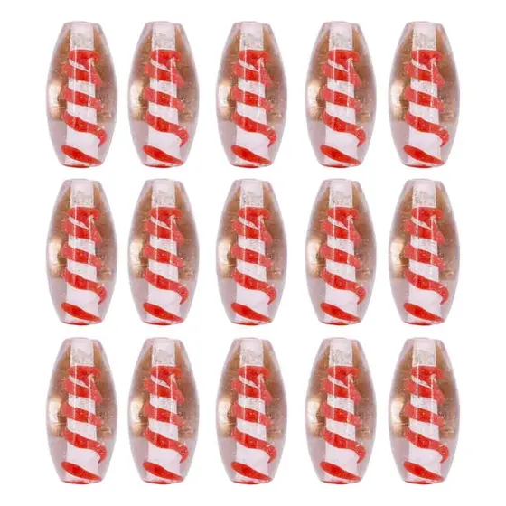Firma Oval Transparente Com Miolo 16X31Mm Em Murano Com 10 Pecas