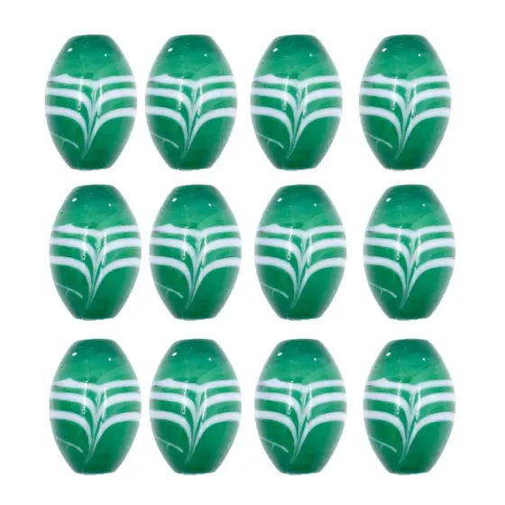 Firma Azeitona Com Escama 24X16Mm Em Murano Com 10 Pecas