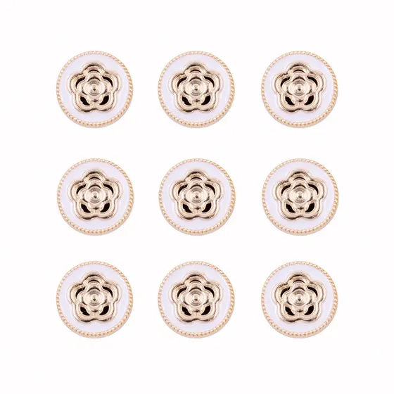 Pin Para Crocs Botao De Rosa 18Mm Em Abs Com 100 Unidades - 073 Dourado