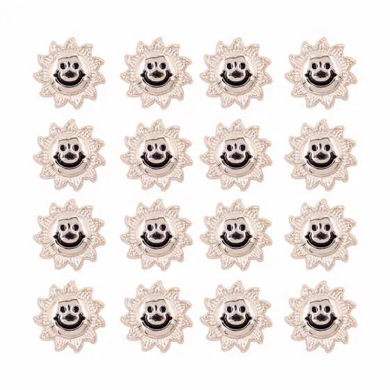 Pin Para Crocs Sol Sorridente 20Mm Em Abs Com 100 Unidades