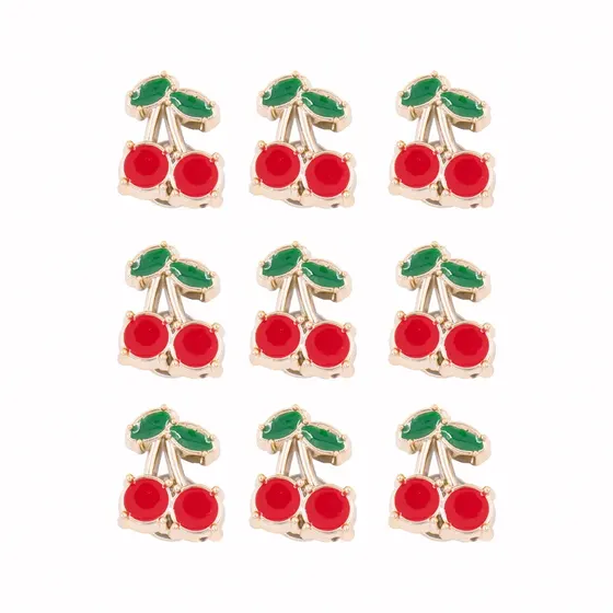 Pin Para Crocs Cereja 19X24Mm Em Abs Com 100 Unidades - 201 Vermelho