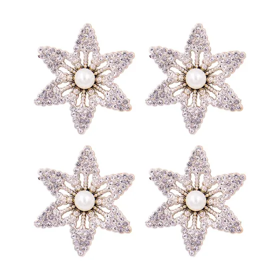 Aplique Passante Flor Cravejado 41Mm Em Abs Com 100 Unidades