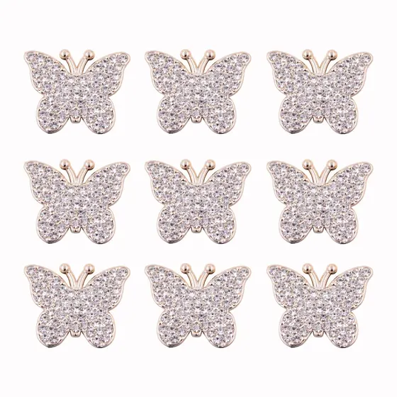 Aplique Para Broche Borboleta Trabalhada 26X22Mm Em Abs Com 100 Unidades