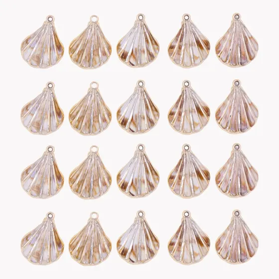 Pingente Concha Luxo 30X49Mm Em Acrilico Com 50 Unidades