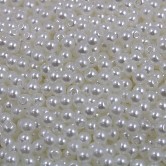 Perola Inteira Com Furo 04Mm Em Abs Com 500Gr