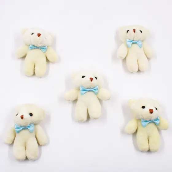 Urso Com Laco De Pelucia 80Mm Com 05 Pecas