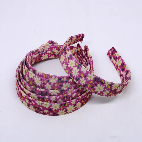 Tiara Encapada Floral 30Mm Em Suplex Com 12 Pecas