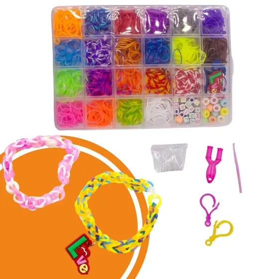 Kit Montagem Diy De Pulseiras Em Pvc Com 21 Cores