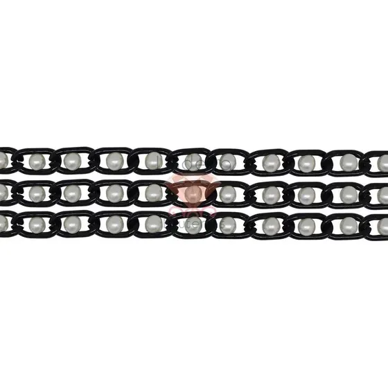 Corrente De Aluminio Com Perola 6Mm Com 10 Metros