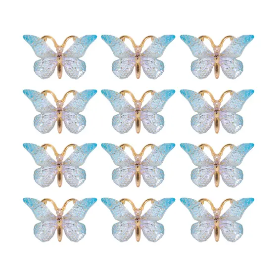 Aplique Borboleta Translucida 25X38Mm Em Resina Com 20 Pecas