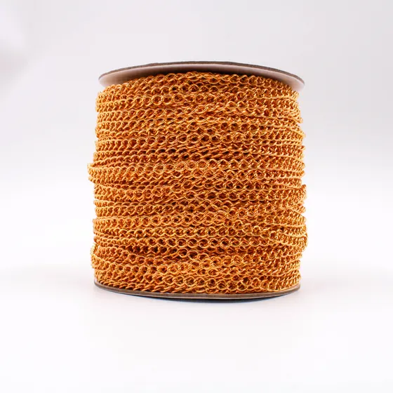 Corrente 06X05Mm Em Aluminio Com 100 Metros - Dourado