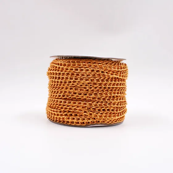 Corrente Cartier Em Aluminio 7.5X5Mm Rolo Com 50 Metros - Dourado