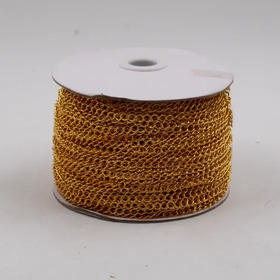 Corrente Alongadora 5.6X4.9Mm Em Ferro Com 100 Metros - Dourado