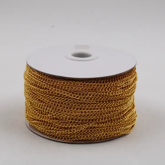 Corrente Alongadora 4.4X3Mm Em Ferro Com 100 Metros - Dourado