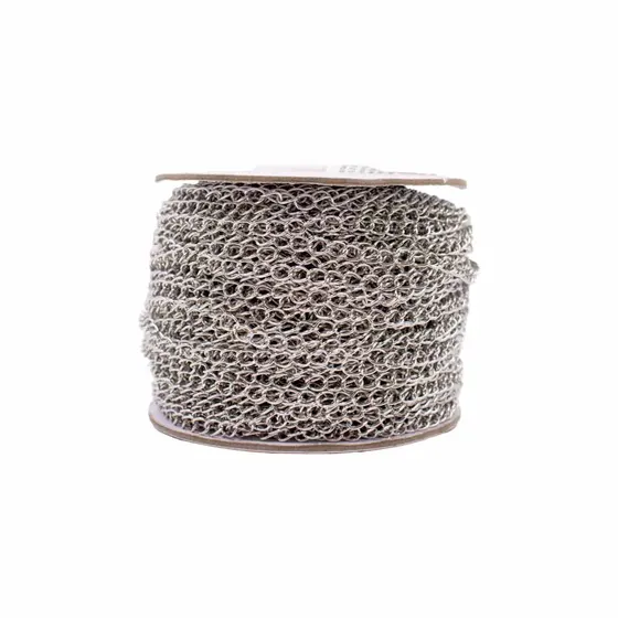 Corrente Grumet 6.4X3.3Mm Em Ferro Com 50 Metros - Niquel