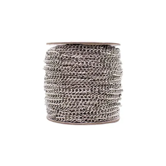 Corrente Grumet 5.5X4Mm Em Ferro Com 50 Metros - Niquel