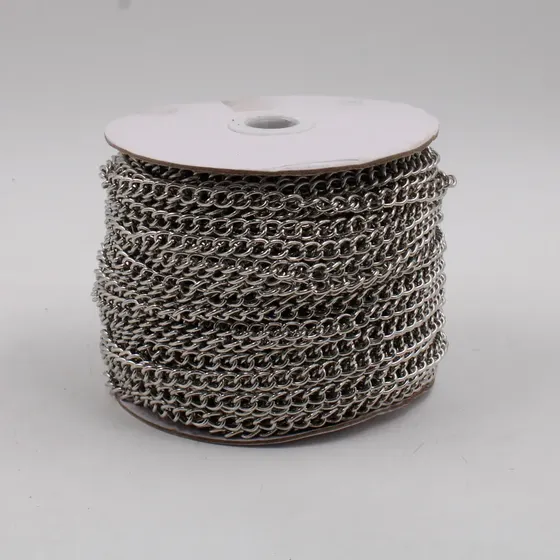 Corrente Grumet 8.8X7Mm Em Ferro Com 50 Metros - Niquel