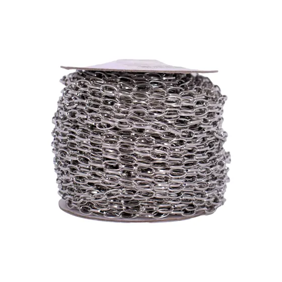 Corrente Cartier 11X5.6Mm Em Ferro Com 50 Metros - Niquel