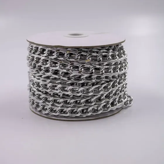 Corrente Groumet 17X11Mm Em Aluminio Com 15 Metros - Niquel