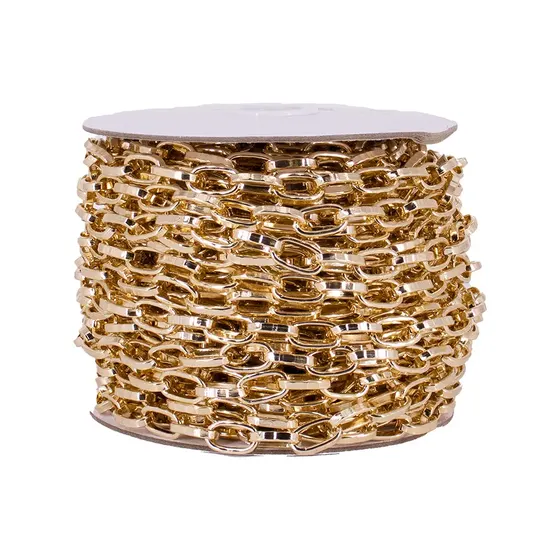 Corrente Cartier 8.8X15.5Mm Em Aluminio Com 20 Metros - Dourado