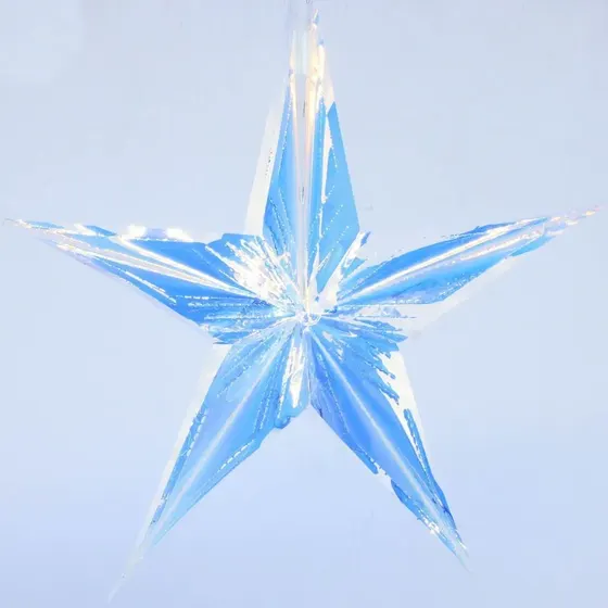 Lustre Holografico Estrela 62Cm Com 1 Peca
