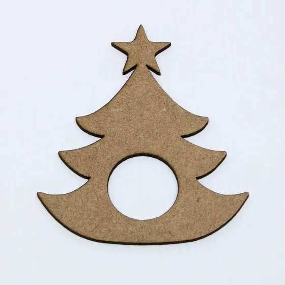 Porta Guardanapo Arvore De Natal 9X10.5Cm Em Mdf Com 12 Pecas