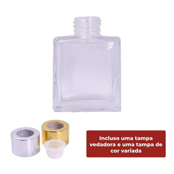 Frasco De Vidro Para Aromatizador R28/410 Quadrado