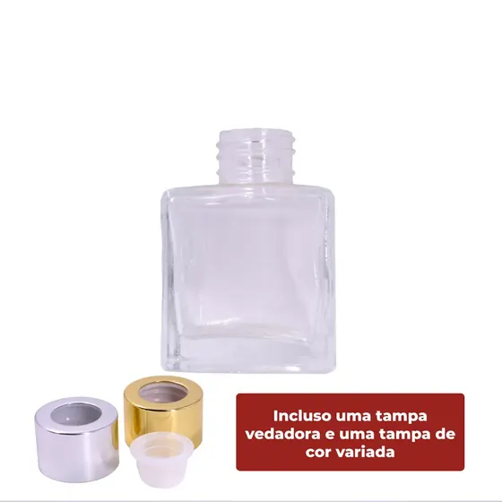 Frasco De Vidro Para Aromatizador R28/410 Quadrado
