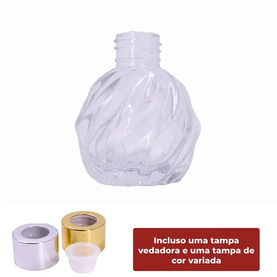 Frasco De Vidro Para Aromatizador R28/410 Redondo Espiral