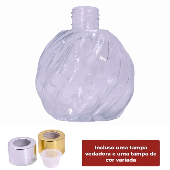 Frasco De Vidro Para Aromatizador R28/410 Redondo Espiral