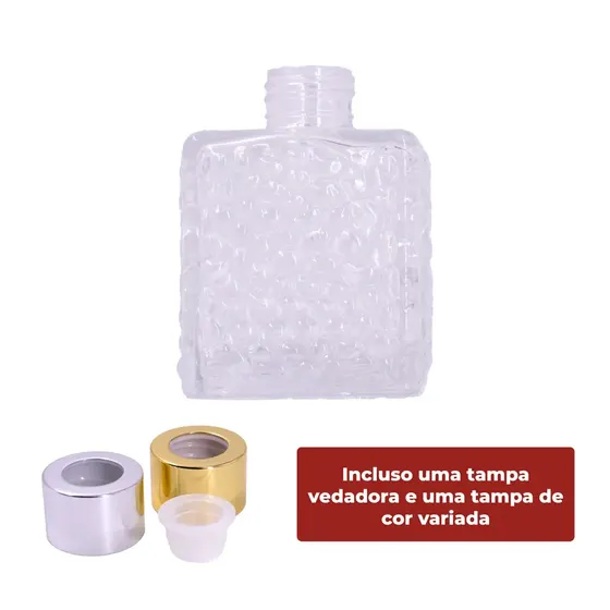 Frasco De Vidro Para Aromatizador R28/410 Quadrado Craquelado